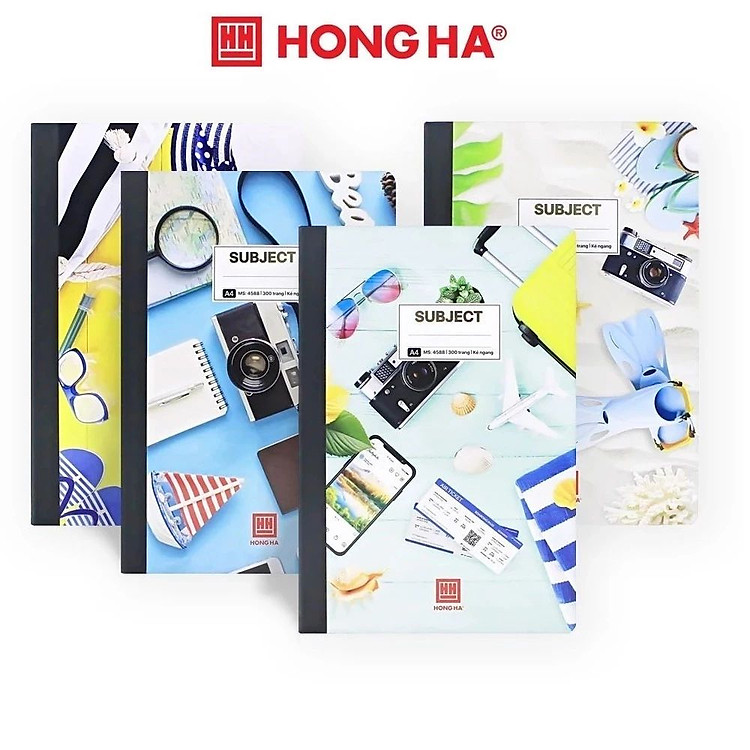 Lốc sổ bìa bồi A4 Patterns Hồng Hà may gáy kẻ ngang có lề 4586 / 4587 / 4588 / 4589