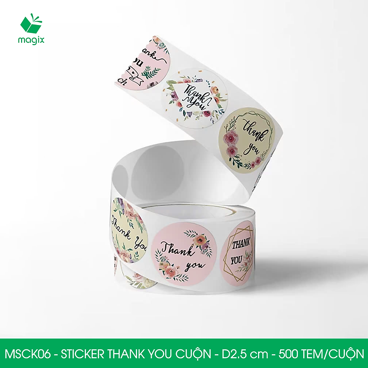 Sticker thank you tròn (500 cuộn) - Ảnh 5