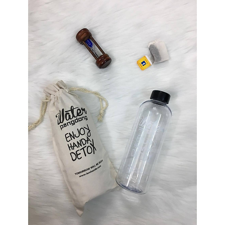 Bình thủy tinh Detox 1000ml kèm túi