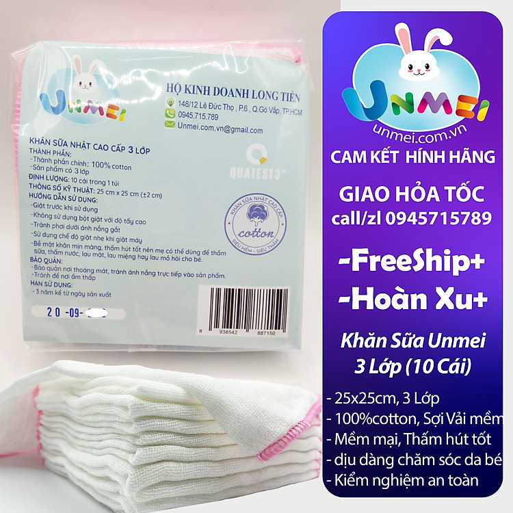 Mua Khăn Sữa 4 Lớp Unmei Xuất Nhật Chính hãng Giá tốt - Hình ảnh 2
