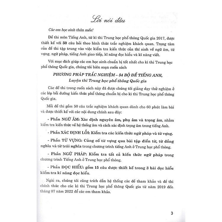 Phương Pháp Trắc Nghiệm - 54 Bộ Đề Tiếng Anh Luyện Thi THPT Quốc Gia - Ảnh 2