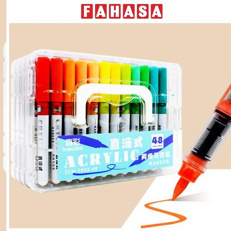 Hộp Bút Lông Màu Acrylic Marker Truecolor ZCM-7052 (48 chiếc)