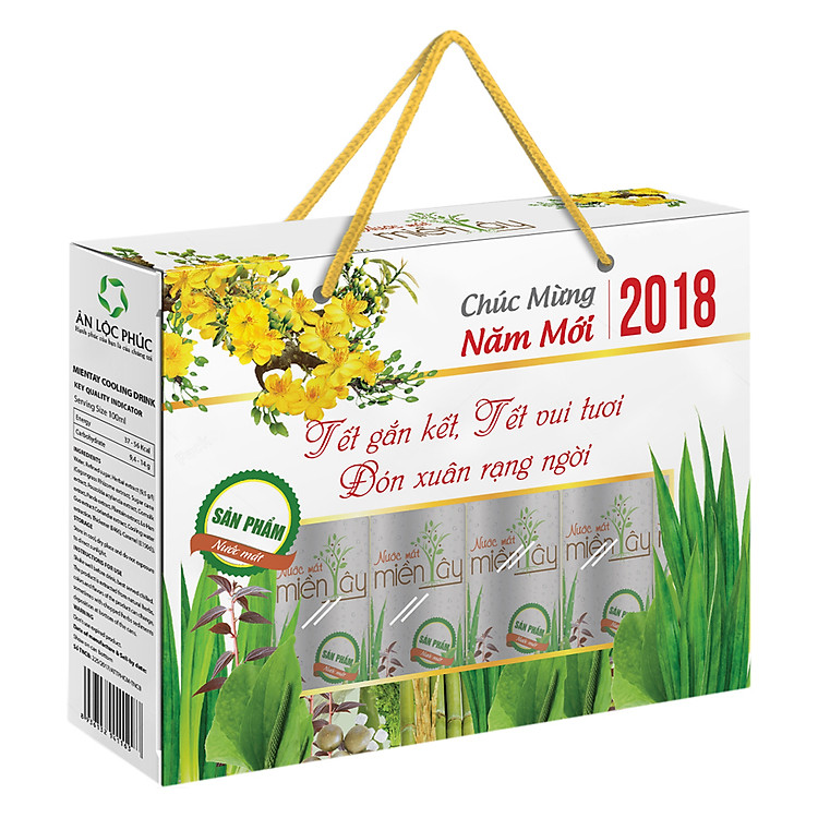 Hộp Quà Tết Nước Mát Miền Tây Ân Lộc Phúc (12 Lon / Hộp)