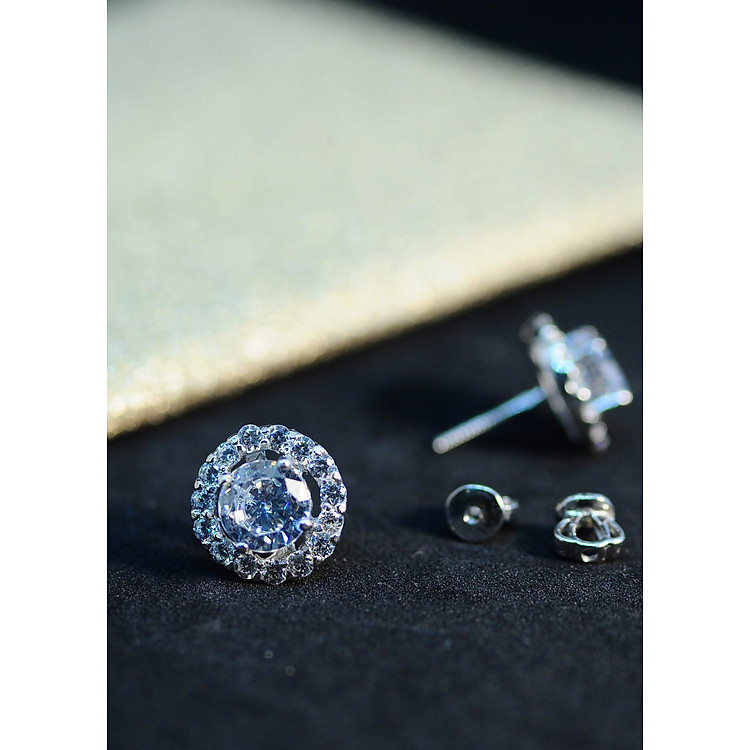 Bông Tai Bạc Xi Bạch Kim