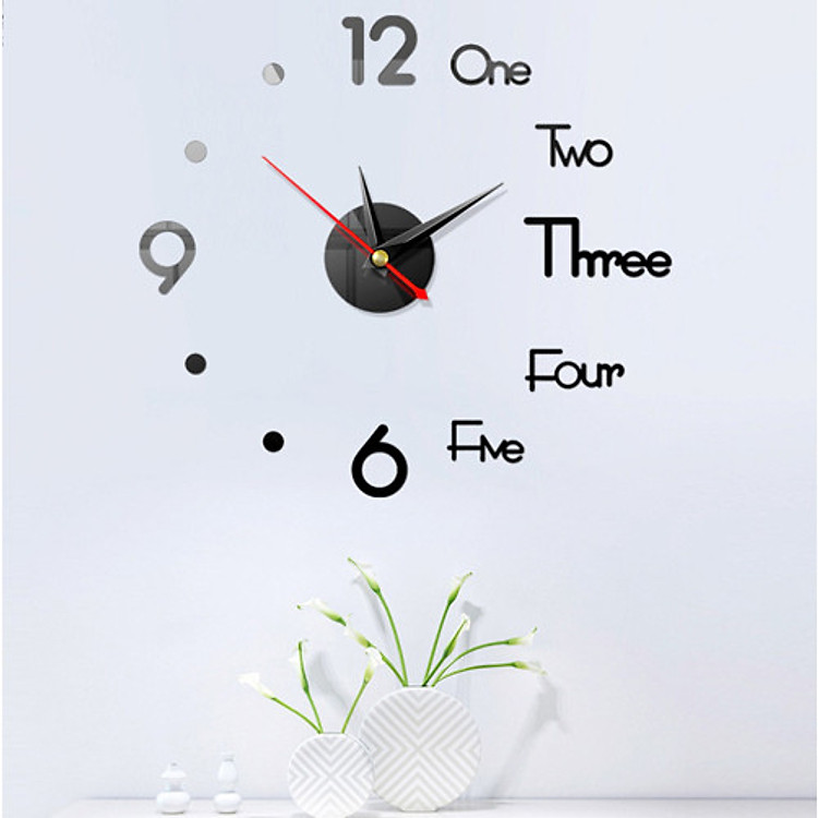 Đồng Hồ Trang Trí Treo Tường 3D Gắn Tường Sáng Tạo