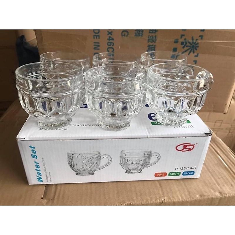 bộ cốc thủy tinh 6 chiếc