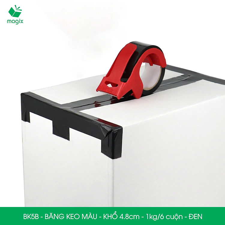 Băng keo màu khổ 4.8cm (6 cuộn) - Đen - Ảnh 4