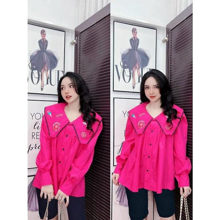 ÁO TAY DÀI BABY DOLL CỔ NHỌN XINH LẮM