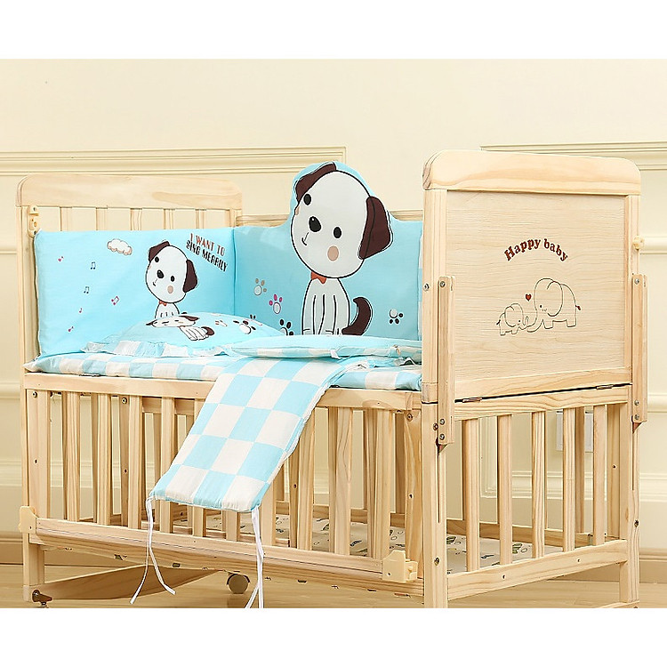 NÔI CŨI, GIƯỜNG CŨI GỖ CHO BÉ BỀN ĐẸP S218