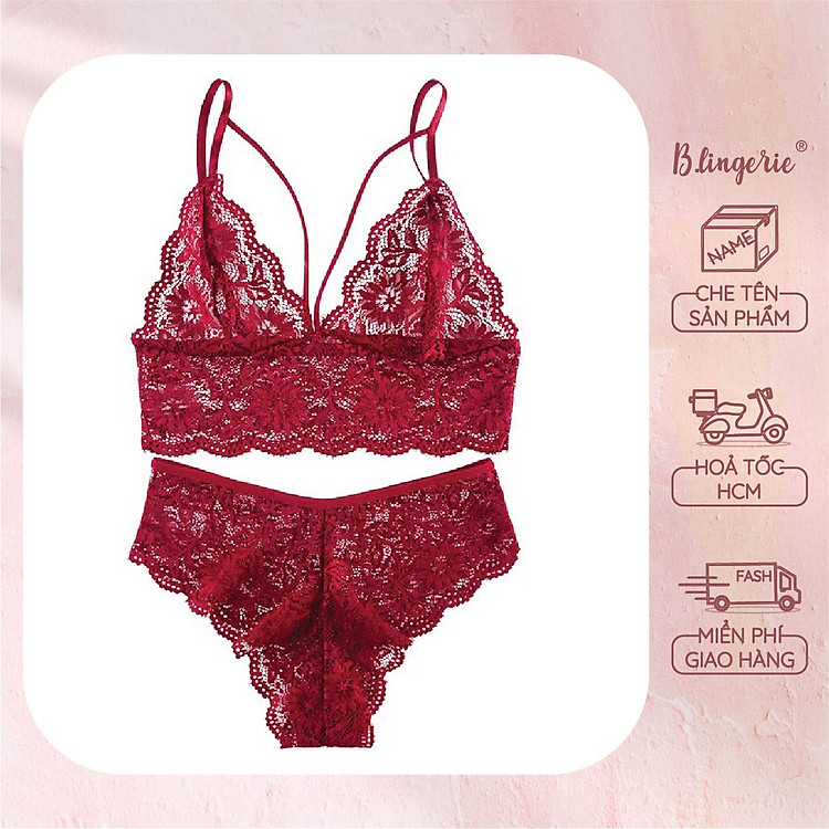 Bộ Đồ Lót Ren Hoa (Không kèm áo choàng) - B.Lingerie