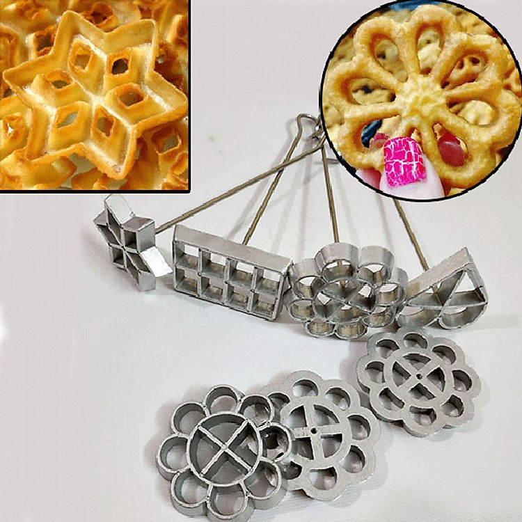 Bộ 4 Khuôn Làm Bánh Nhúng Bằng Gang ( 4 Kiểu )