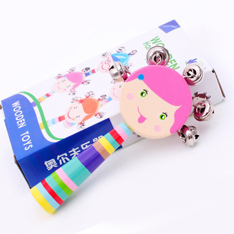 Lục lạc xúc xắc gỗ hình búp bê