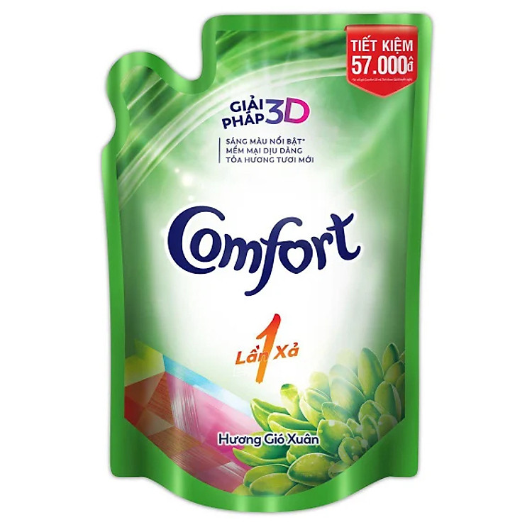 Nước Xả Vải Comfort 1 Lần Xả Hương Gió Xuân Túi 1.6L