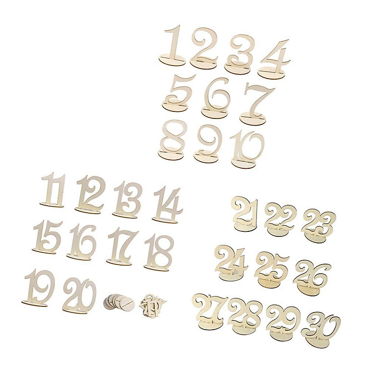Wooden Table Number 1-30 Table Sign Standing Wedding Table Centerpiece Decor