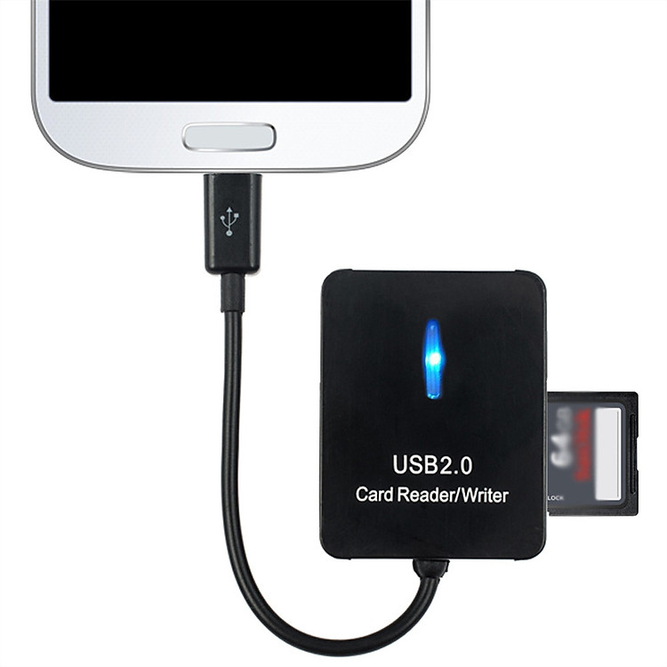 Đầu OTG Đọc Thẻ Nhớ 5 in 1 Cho Điện Thoại Android Cao Cấp AZONE