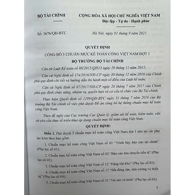 Hệ Thống Chuẩn Mực Kế Toán Công Việt Nam – VPSAS (V2526T) - Ảnh 5