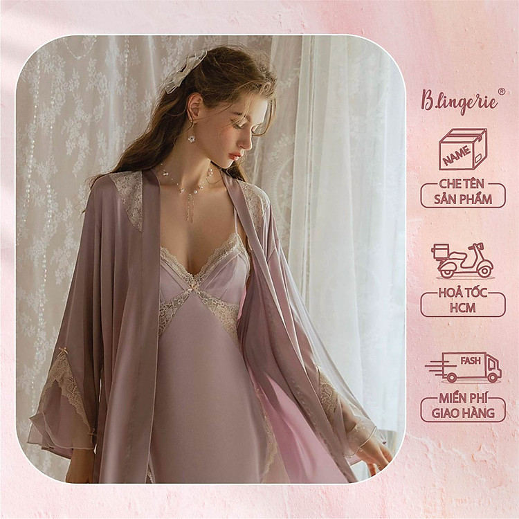 Áo Choàng Ngủ Cột Nơ - B.Lingerie