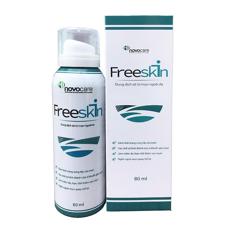Xịt hỗ trợ Trị Mụn Lưng, Mụn Cơ Thể - Freeskin - Giúp Sạch Mụn, Hết Thâm, Làm Mềm Da, Sáng Da (80ml)