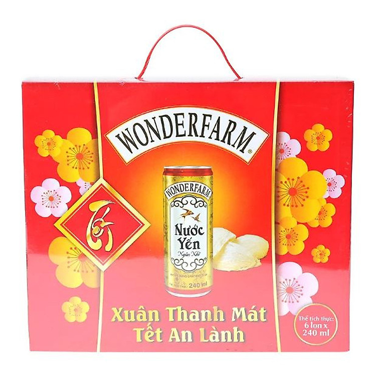 Hộp quà Nước Yến Ngân Nhĩ Wonderfarm 6 lon x 240ml
