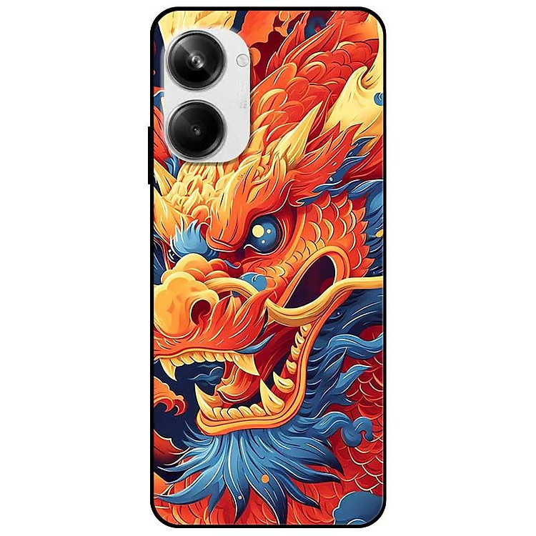 Ốp lưng cho Realme 9i - 10 - C20 - C67 - C65 4G - C11 2021 - Poco X6 5G - Rồng Cam Mắt Xanh - Hàng Chính Hãng