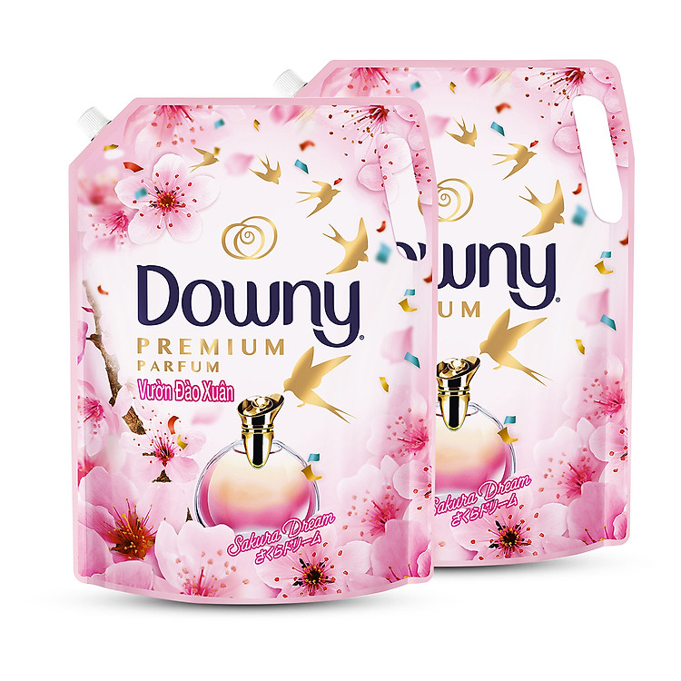 Combo 2 Túi Nước Xả Vải Downy Vườn Đào Xuân Dạng Túi 2.4L