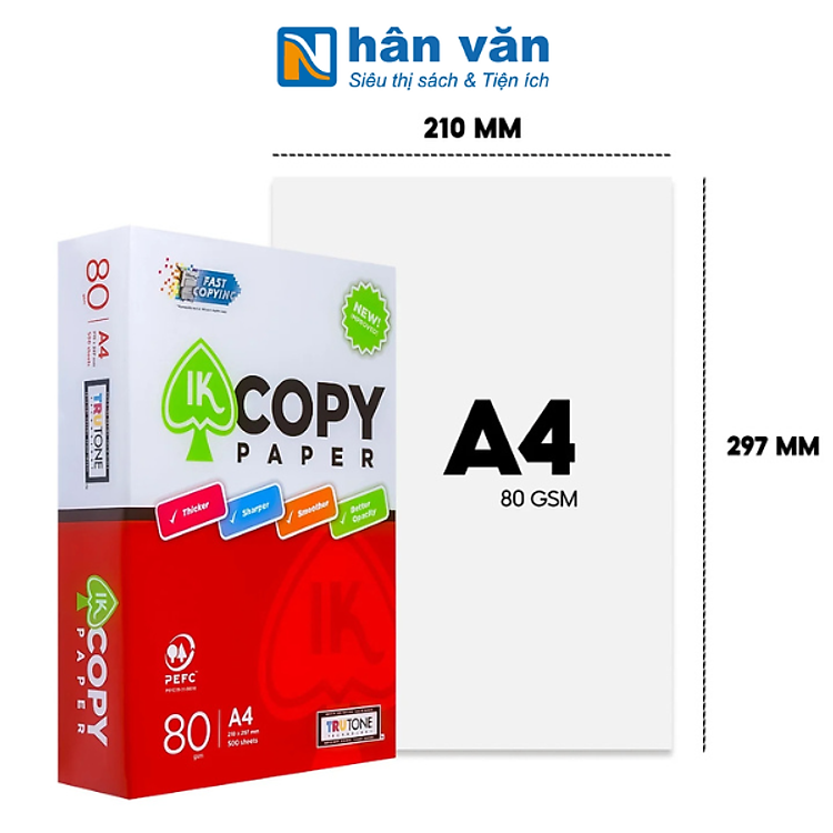 Giấy A4 IK Copy (500 tờ, 80 gsm) - Ảnh 2