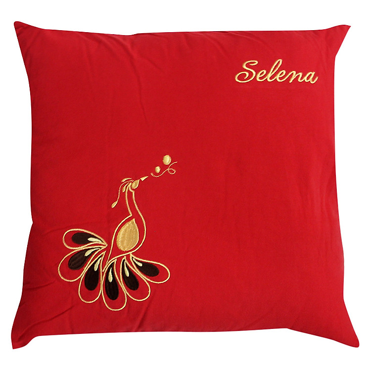 Gối Tựa Thêu Công Thắng Lợi - Màu Đỏ
