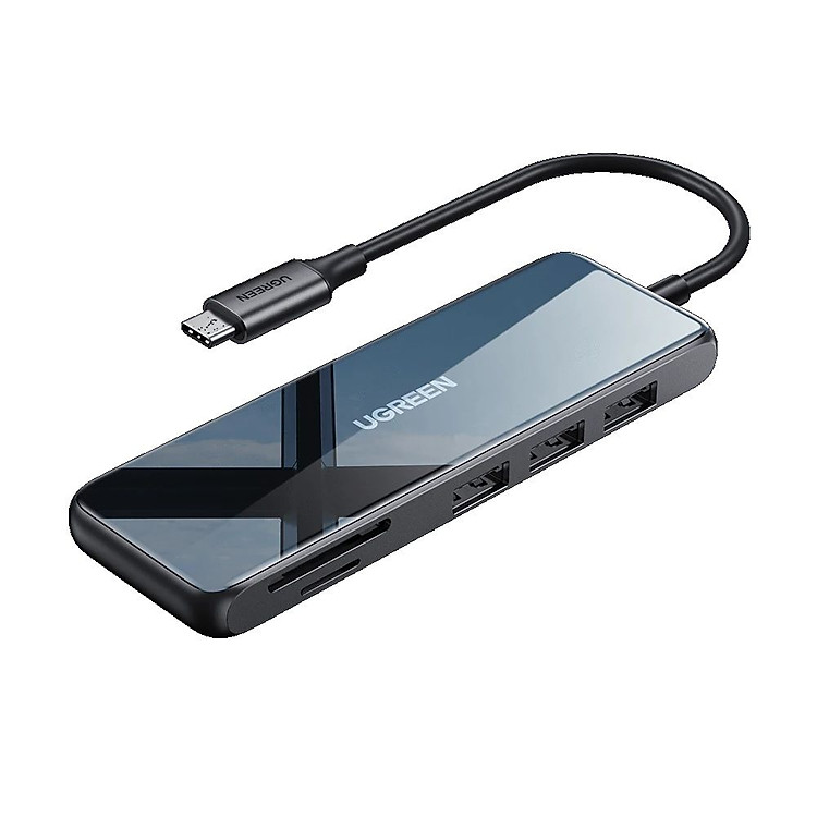 Bộ chuyển 6 trong 1 màu xám usb type c đa năng ra 4K 60hz HDMI đọc thẻ sd tf Ugreen 80129 CM314 Hàng chính hãng