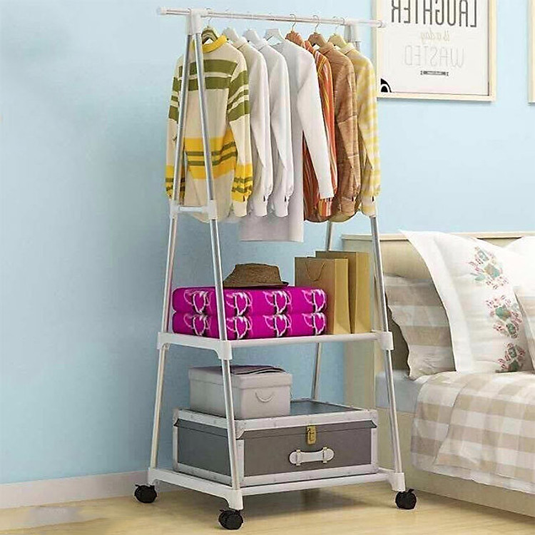 Kệ chữ A treo quần áo có bánh xe di chuyển tiện dụng