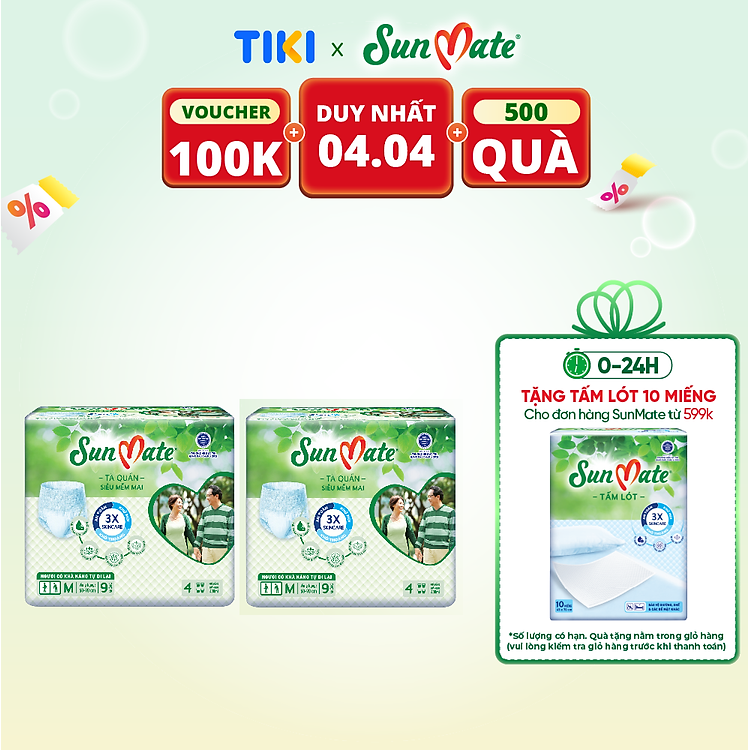 Combo 2 Tã Quần Người Lớn Sunmate Chính hãng Giá rẻ