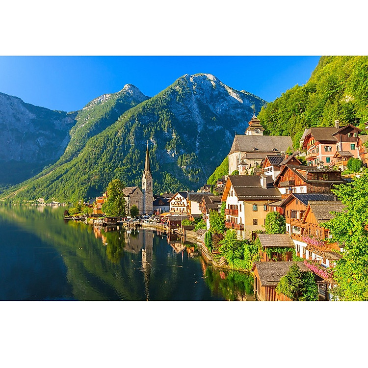 Tranh ghép hình 1000 mảnh - Hallstatt thị trấn bên hồ