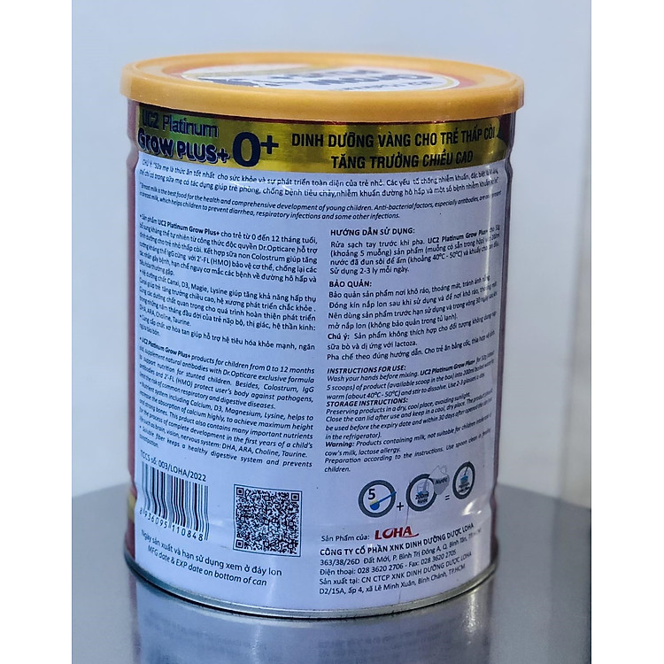 Sữa bột UC2 GROW PLUS 0+ 800G Chất lượng Tiết kiệm - Hình ảnh 3