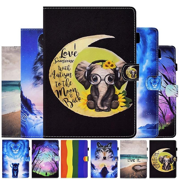 Bao da bảo vệ máy tính bảng họa tiết hoạt hình cho Amazon Kindle Fire HD 8 Plus 2020 8.0 inch