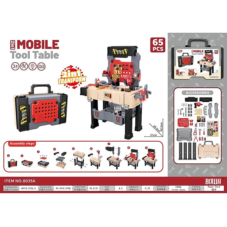 Đồ Chơi Công Cụ Bowa 8035A 65 Chi Tiết Chính hãng Ưu đãi - Hình ảnh 2