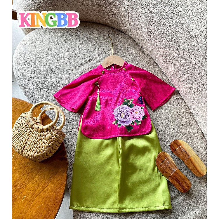 Bộ bà ba cho bé gái đi chơi biểu diễn mẫu hoa đẹp từ 12-40kg chất lụa mềm mát