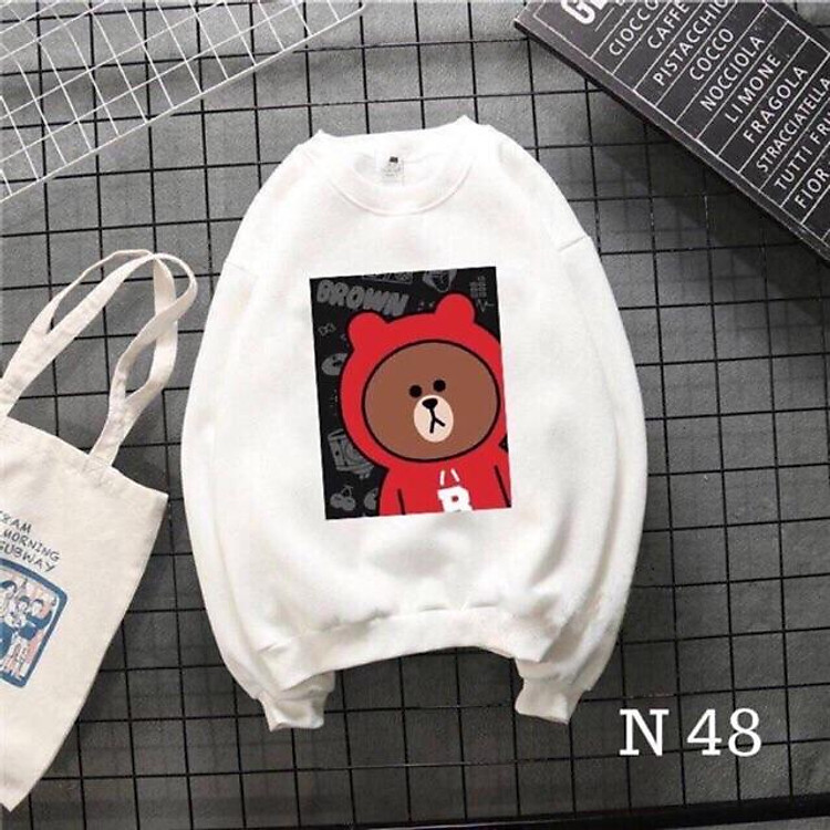 Áo nỉ hình gấu áo đỏ