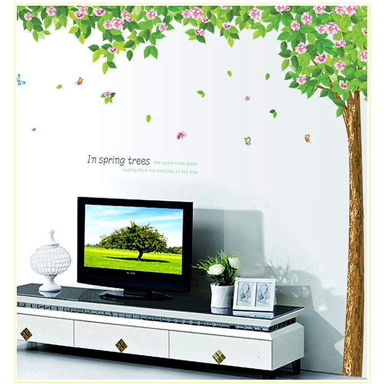 Decal dán tường Cây xanh lá lớn AmyShop DCX033 (200 x 245cm)