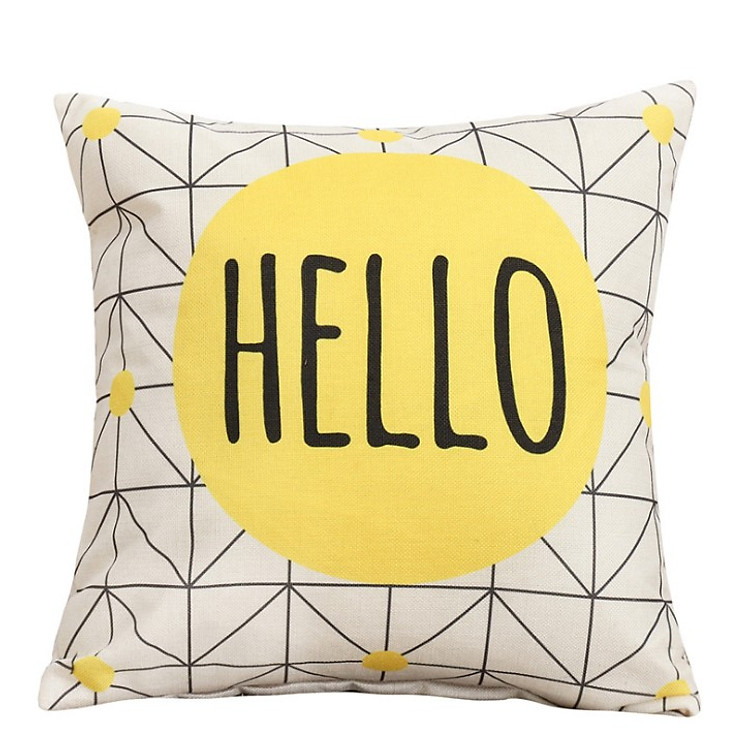 Gối tựa lưng sofa xanh vàng Hello