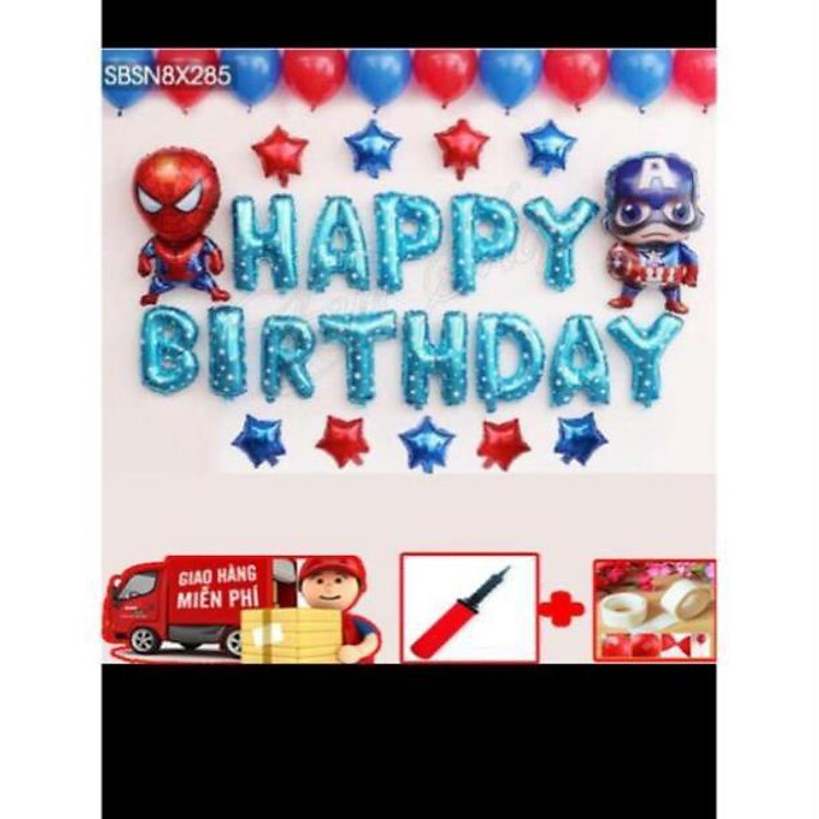 Set bóng sinh nhật captain và người nhện