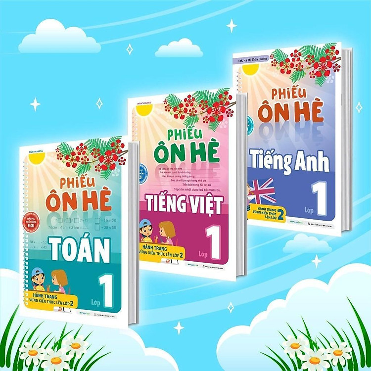 Phiếu Ôn Hè Toán + Tiếng Việt + Tiếng Anh Lớp 1