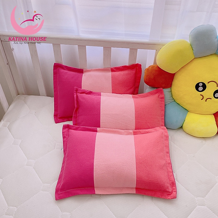 Gối nằm cho bé sơ sinh và trẻ nhỏ Katina House, vải cotton cara mềm mại, thấm hút tốt