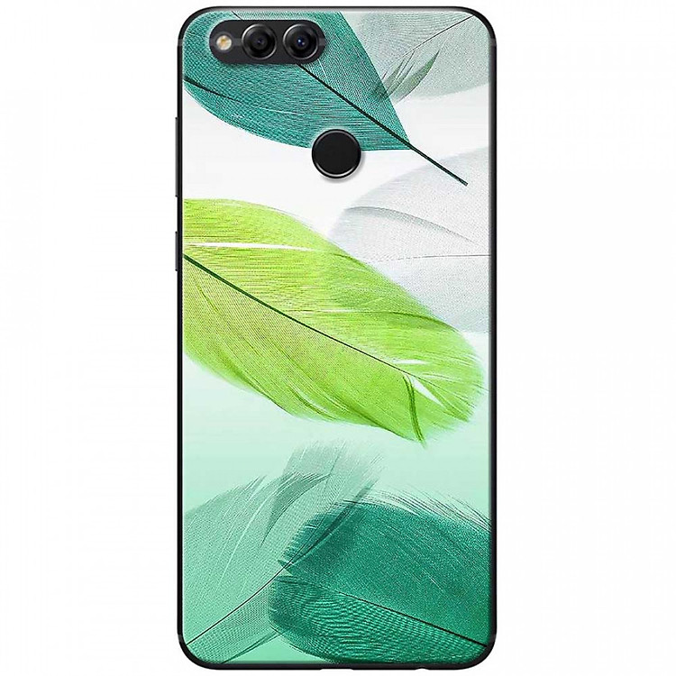 Ốp lưng dành cho Honor 7X mẫu Lông vũ xanh lá