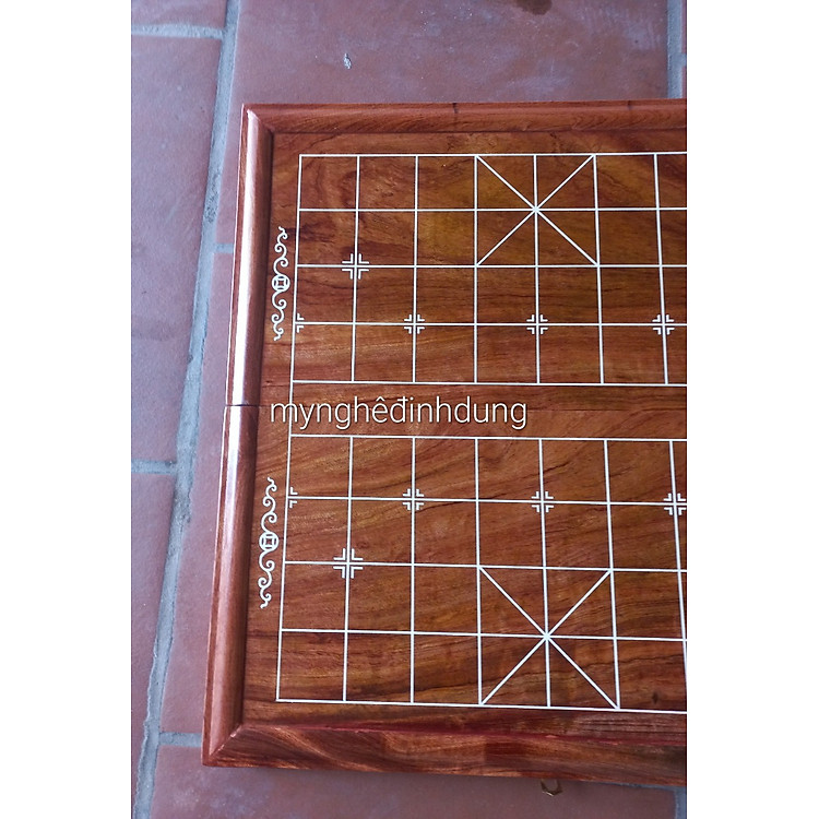 Bàn cờ tướng gỗ hương đá 50x52cm Chính hãng Giá tốt - Hình ảnh 3