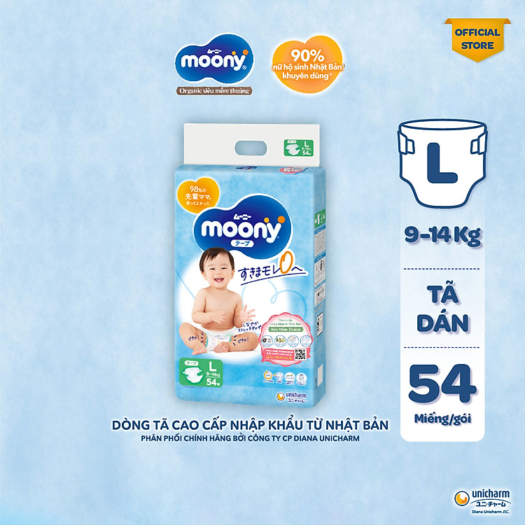 Tìm mua tại Avakids:Tã Dán Cao Cấp Moony Nhật Bản L54, tràn ngập Khuyến mãi, Ưu đãi
