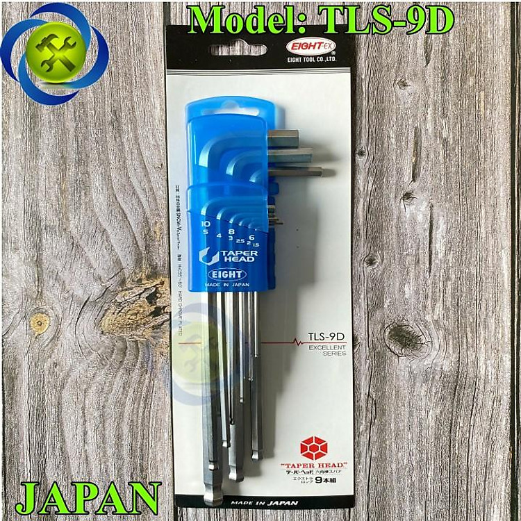 Bộ lục giác Eight TLS-9D Nhật Japan 9 cây 1.5mn-10mm