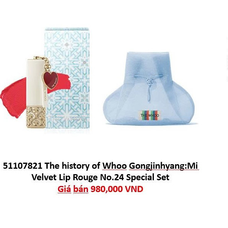 Bộ son nhung lì Đông y The history of Whoo Gongjinhyang Mi Velvet Lip Rouge 3.5g