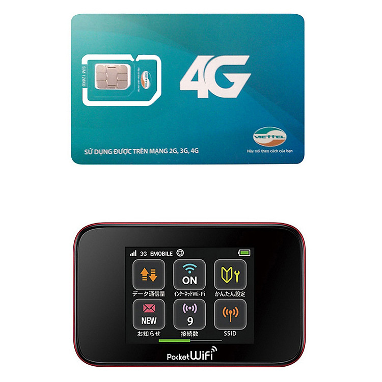 Bộ Phát Wifi Di Động Huawei GL10P 3G 42Mbps/75Mpbs 2400mAh + Sim 3G/4G Viettel V90 - Hàng Nhập Khẩu