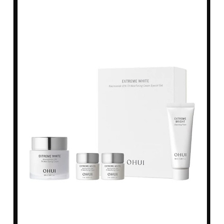 Bộ Kem dưỡng sáng chuyên sâu cải thiện sắc da OHUI Extreme White Niacinamide 10% TX MelaToning Cream