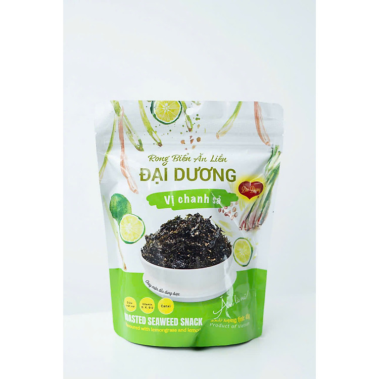 Rong biển ăn liền gói to 45g vị ô liu, chanh sả, truyền thống, ocop 4 sao, rong biển nguyên chất không phụ gia, hương liệu, chất bảo quản