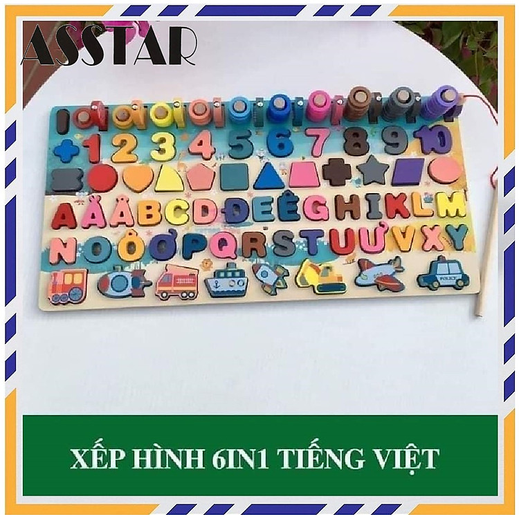 Tìm mua tại Avakids: Đồ Chơi Gỗ Montessori 6in1 Giáo Dục - Ngập tràn khuyến mãi
